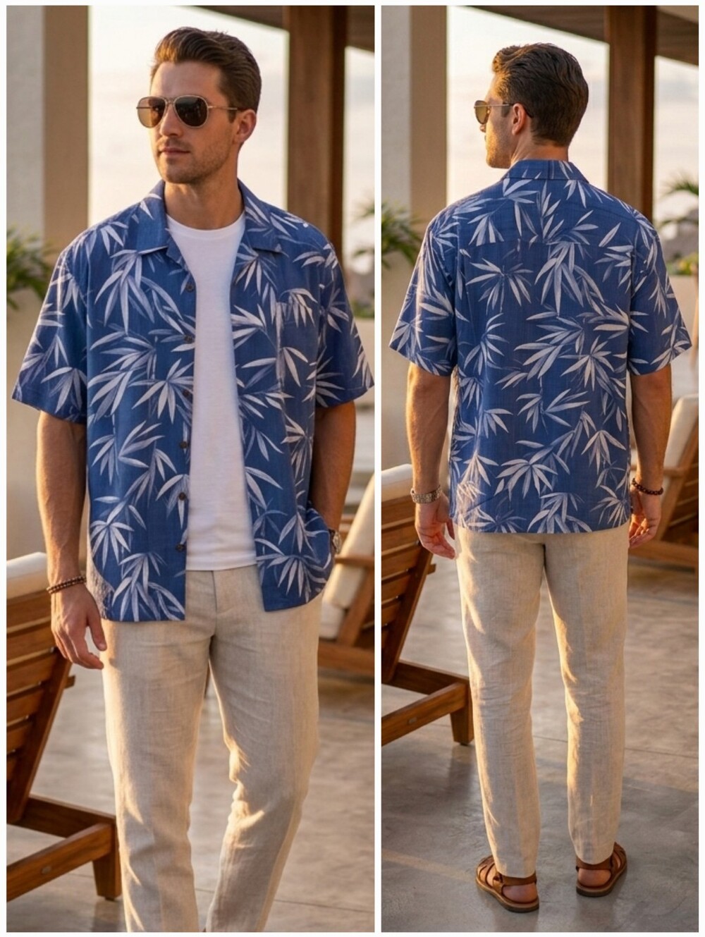Jamaica Jaxx Silk Button Down Shirt Size L Modern Resortwear Tropical Beach Luao